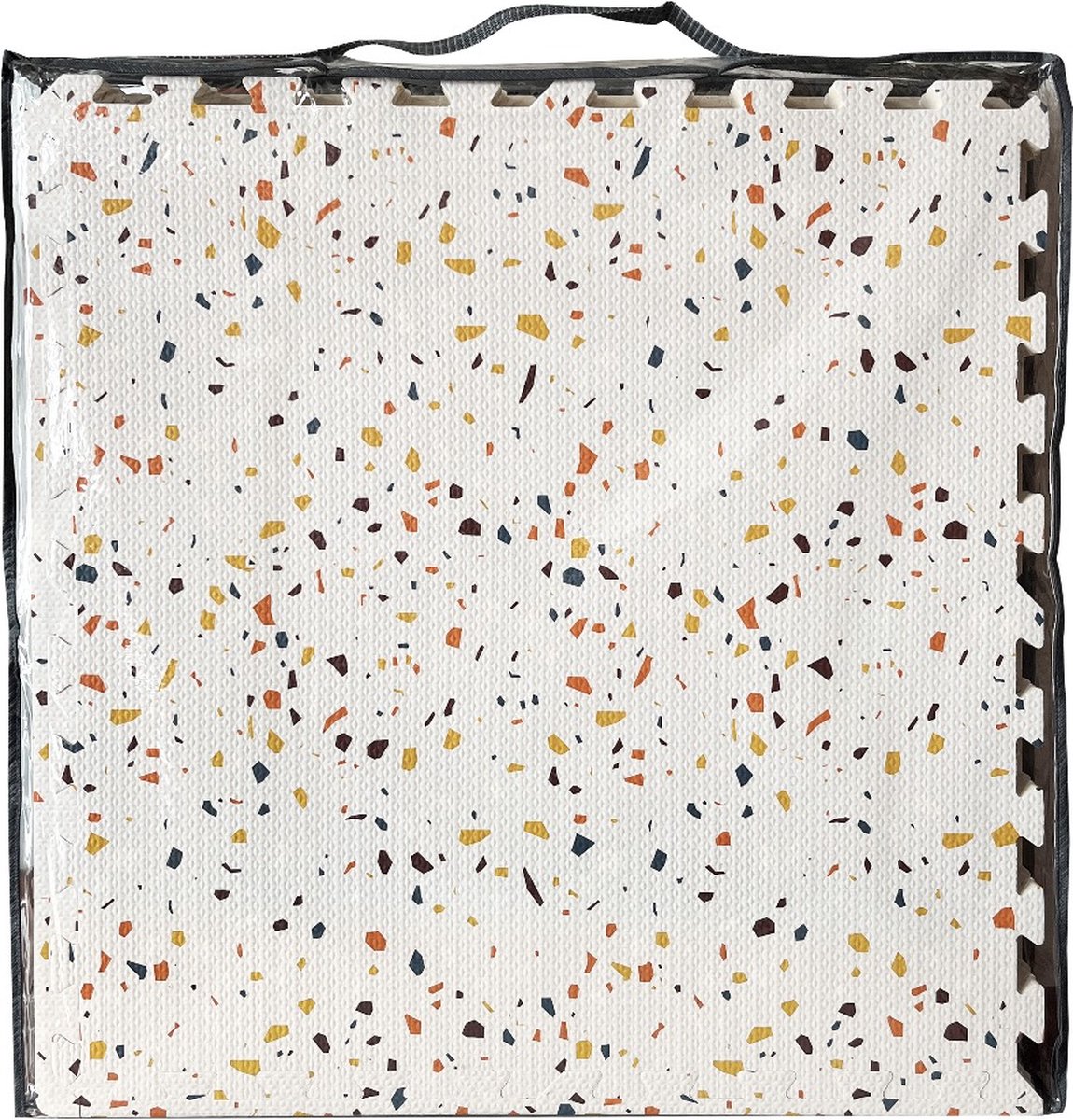 NilaFee™ - Speelkleed - Speelmat - Puzzelmat - Baby - Foam - 120 x 180 cm - Uitbreidbaar - Yoga mat - Fitnessmat - Vloerbeschermer - Orange Terrazzo