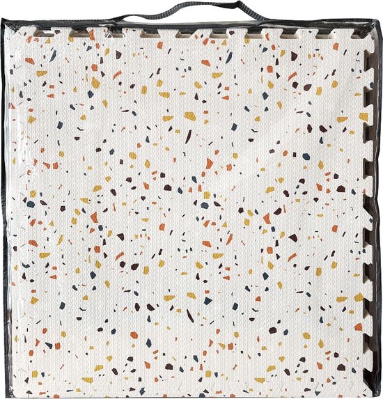 NilaFee™ - Speelkleed - Speelmat - Puzzelmat - Baby - Foam - 120 x 180 cm - Uitbreidbaar - Yoga mat - Fitnessmat - Vloerbeschermer - Orange Terrazzo