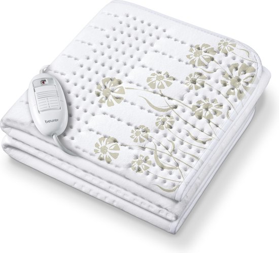 Beurer TS 23 Elektrische deken - Onderdeken - 150 x 80 cm - 3 Warmtestanden - Automatische uitschakeling - Fleece - Machinewasbaar - 5 Jaar garantie - Wit