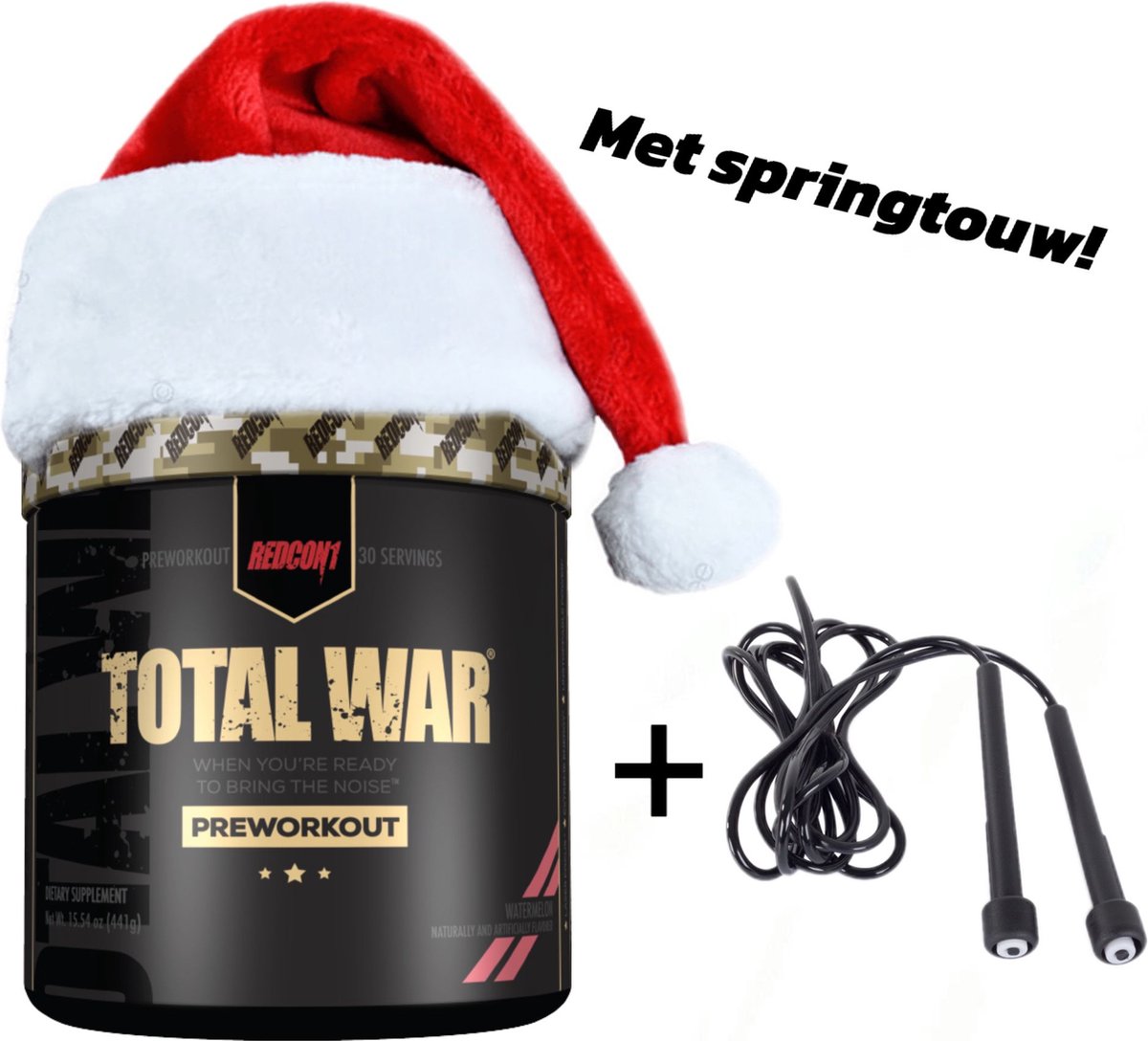 Goedkoopste Redcon1 Total War Preworkout- 30 Serving- Watermelon- met Springtouw!