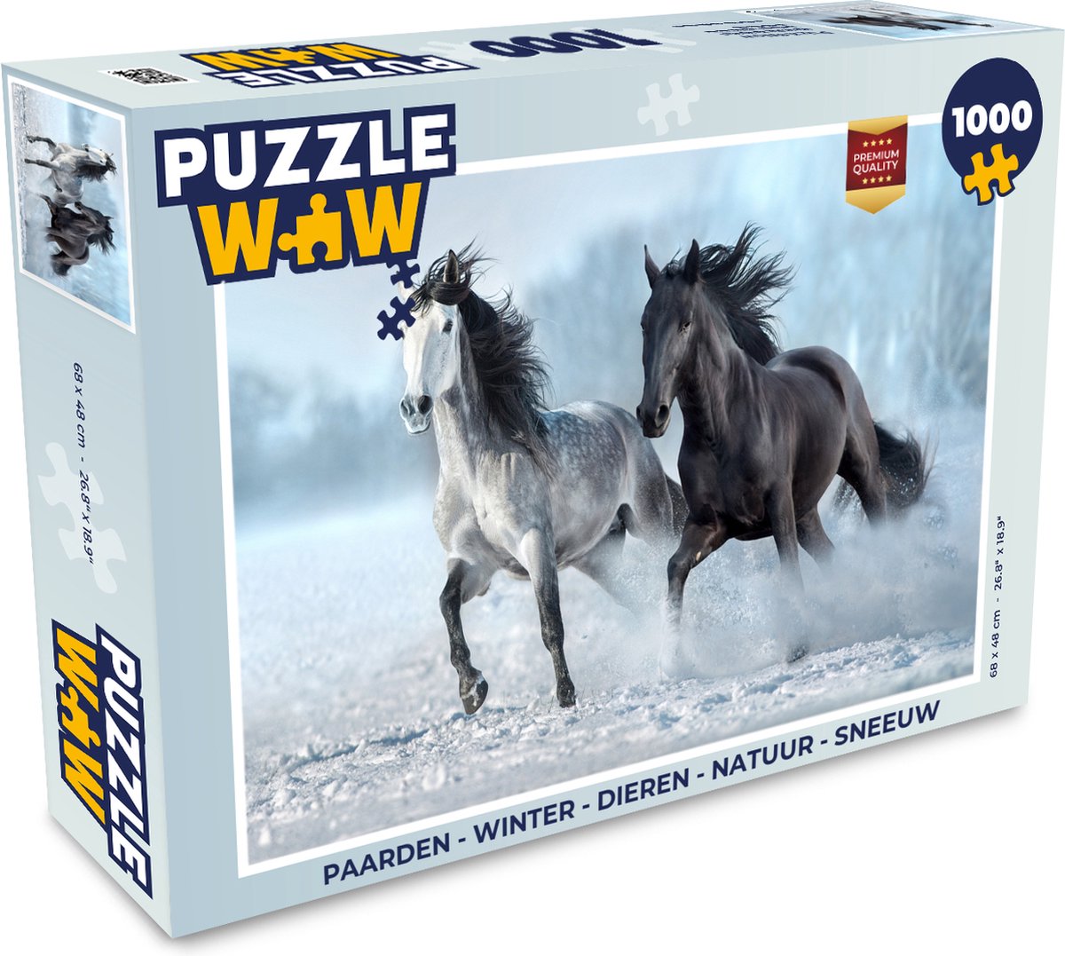 Puzzel Paarden - Winter - Dieren - Natuur - Sneeuw - Legpuzzel - Puzzel 1000 stukjes volwassenen