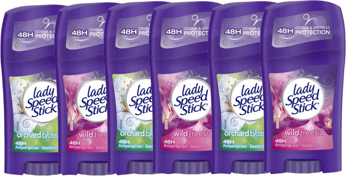 Goedkoopste Lady Speed Stick Deodorants Orchard Blossom & Wild Freesia - 6x40g - 48 uur Lang Frisheid en Bescherming - Deodorant vrouw