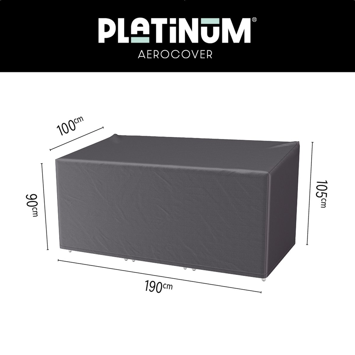 Platinum AeroCover - Loungestoelhoes - 190x100xH105/90cm - Ademend - Waterproof - Hoge kleurechtheid Antraciet