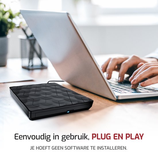 Quarum Externe DVD/CD Speler & Brander - Voor Laptop & MacBook - Data & Voeding via USB 3.0 of USB-C - Plug & Play- 0026