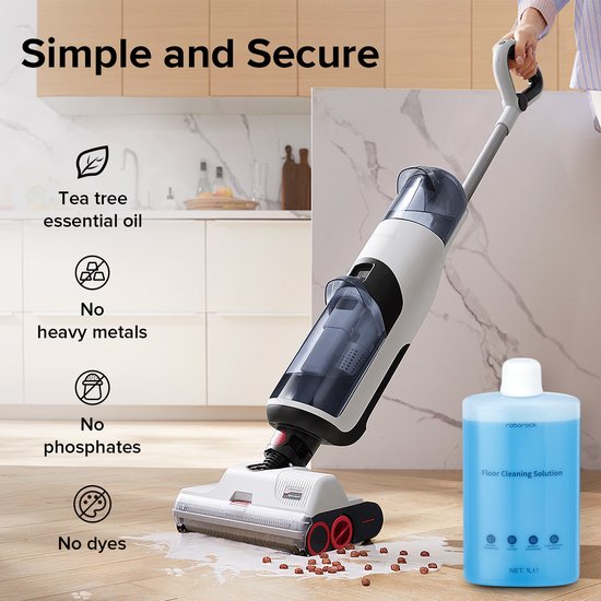 2PCS-Originele Roborock reiniger voor Roborock Dyad Pro/Dyad Pro Combo/S8 MaxV Ultra/S7 Max Ultra/Qrevo/S8+, 1000ml, Nat en Droog Stofzuiger - Robotstofzuigers - vervangingsonderdeel, organisch schoonmaakconcentraat