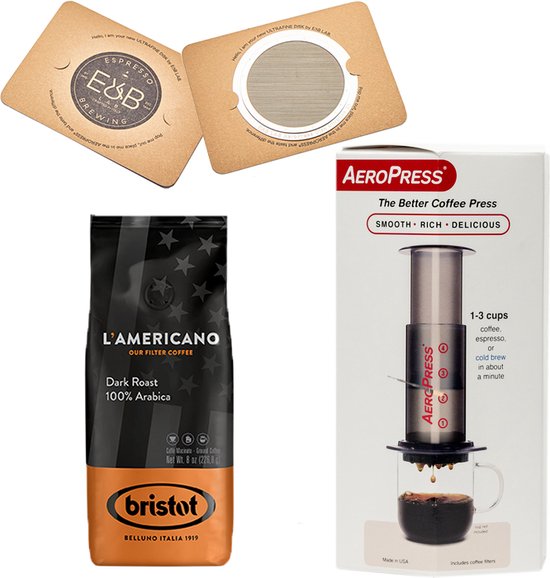 Aeropress Coffee Maker + IMS E&B LAB koffie filter 150 micron RVS