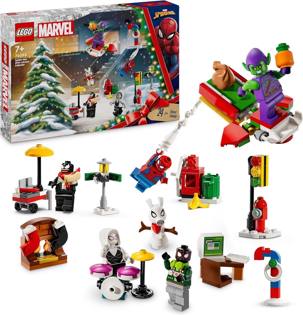 Calendrier Avent Super-Héros 2025 – 24 Figurines, Compte à Rebours Noël, Garçons Filles 3+
