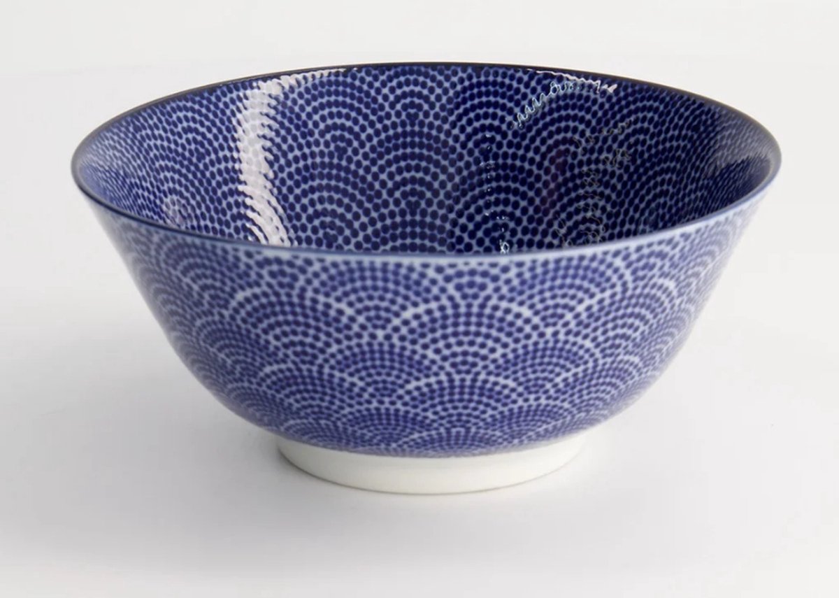 Tokyo Design Studio – Nippon Blue Bowl – Wolken – 500 ml – 15.2 x 6.7 cm – Blauw/Wit