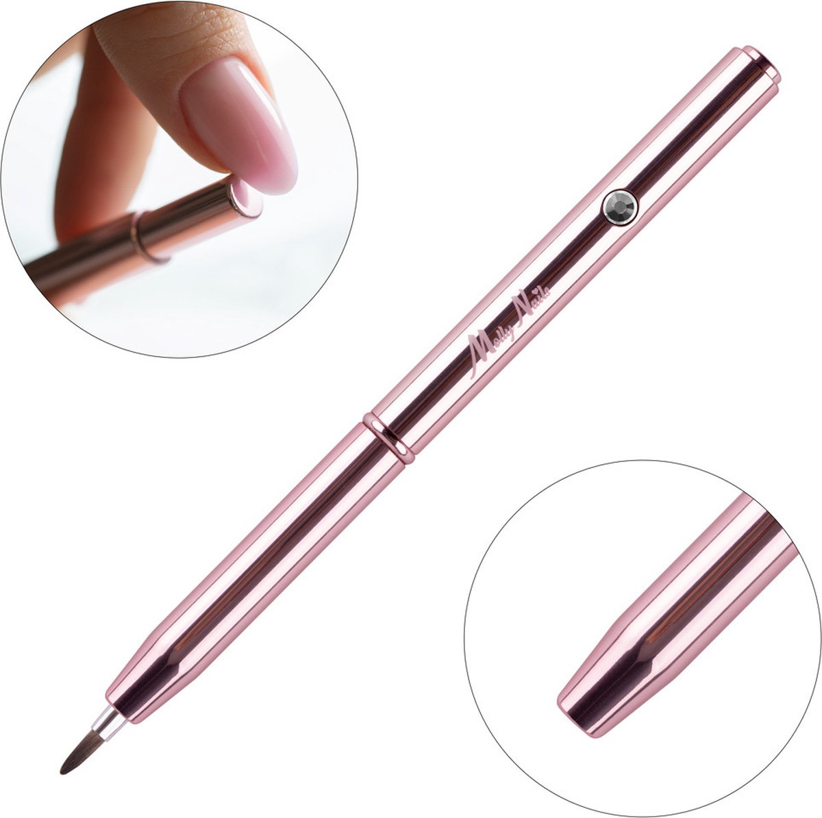 Goedkoopste Molly Nails Nail art Penseel Automatische Gold Rose 7mm, Buildergel, Gellak, Gel, Nailart, Nagelstyliste, Manicure, Nagels, Biab, Rubberbase, Caramdia
