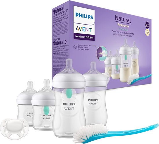 Philips Avent Natural Response Fles - Startersset voor pasgeboren baby's SCD657/11 - Babyflessen met Anti-Koliek Speen