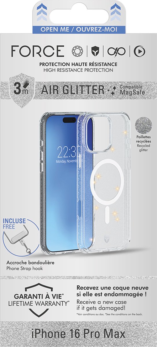 iPhone 16 Pro Max hoesje transparant Air Cushion valbescherming 3m Tryax 3D systeem glitter - Afbeelding 4