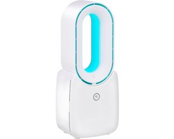 Lifetime Air Bladeloze Ventilator – Stille Ventilator Met Drie Snelheden – Draadloze Bureau Ventilator – Tafel Ventilator met LED Mood Light – USB-C Oplaadbaar – Compact Design – 5W – Wit