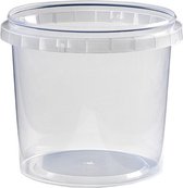 20x Seaux / Seaux de peinture de 1 Litre rond ø95mm 1000 ml | Transparent avec couvercle