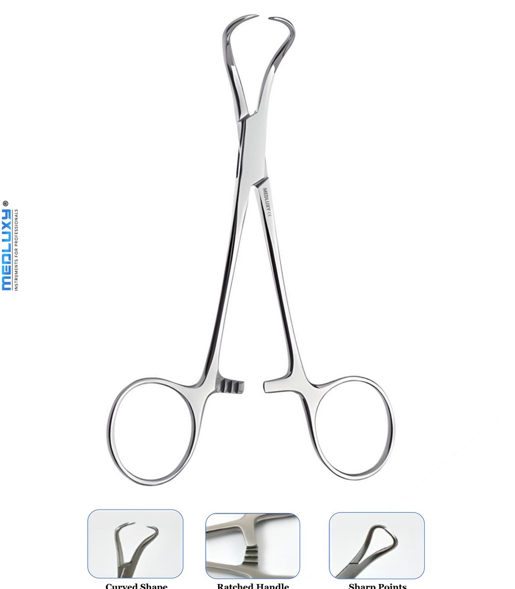 Goedkoopste Medluxy - Doekklem Backhaus - Gebogen - 9 cm - RVS - EHBO Verpleegkunde