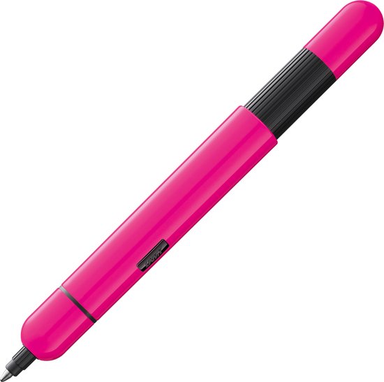 Lamy pico neonpink Kugelschreiber Geschenk Set - Innovativer Pocket Pen Kuli – 1 Klick für Full-Size – Gehäuse aus Metall & Strichbreite M – inkl. Echtleder-Etui & Compactmine M 22 in schwarz