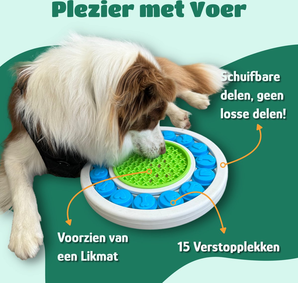 Mister Mill Puzzel Hond - Intelligentiespeelgoed Hond / Kat - Interactieve Hondenpuzzel - Denkspel Hond - Level 1 - Donut - Interactieve Hond - Interactief Kattenspeelgoed - 30 x 30 CM — afbeelding 2