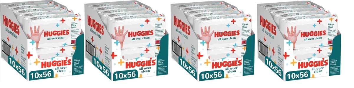 Goedkoopste Huggies Billendoekjes All Over Clean - 40x56st - Voordeelverpakking