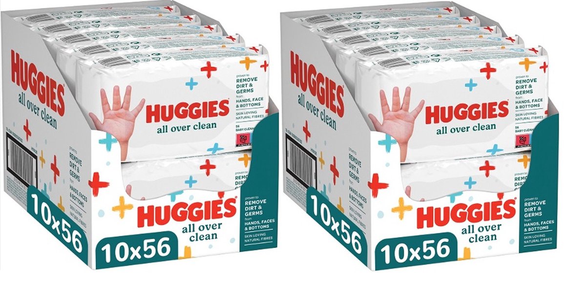 Goedkoopste Huggies Billendoekjes All Over Clean - 20x56st - Voordeelverpakking