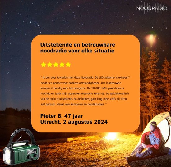 Noodradio Nederlands - Met NL Handleiding - 2024 - Solar Powerbank - 10