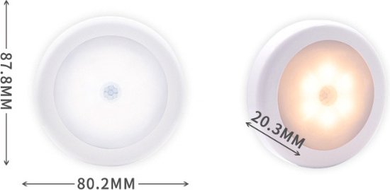 KCVV Led-Nachtlampje 3 stuks- met bewegingsmelder-Nachtlampje Babykamer- Nachtlamp op Batterij -Draadloos Sensor - Kinderen & Baby -wit wit licht van KCVV — afbeelding 5