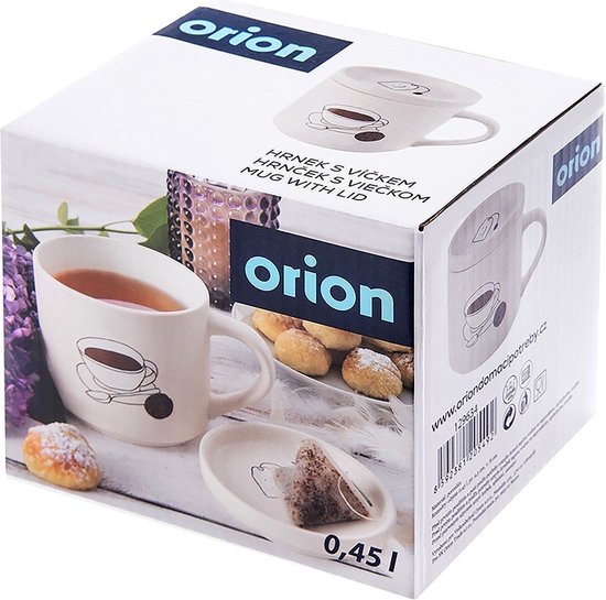 Mug avec Couvercle Porcelaine 420 ml - Mug à café - Tasse à thé - Café - Tasse