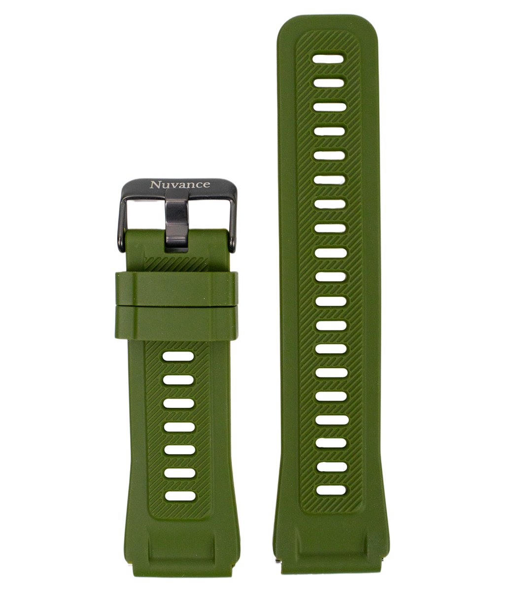 Nuvance Horlogebandje - Horlogebandjes 22mm - Horlogebandjes Dames en Heren - Groen