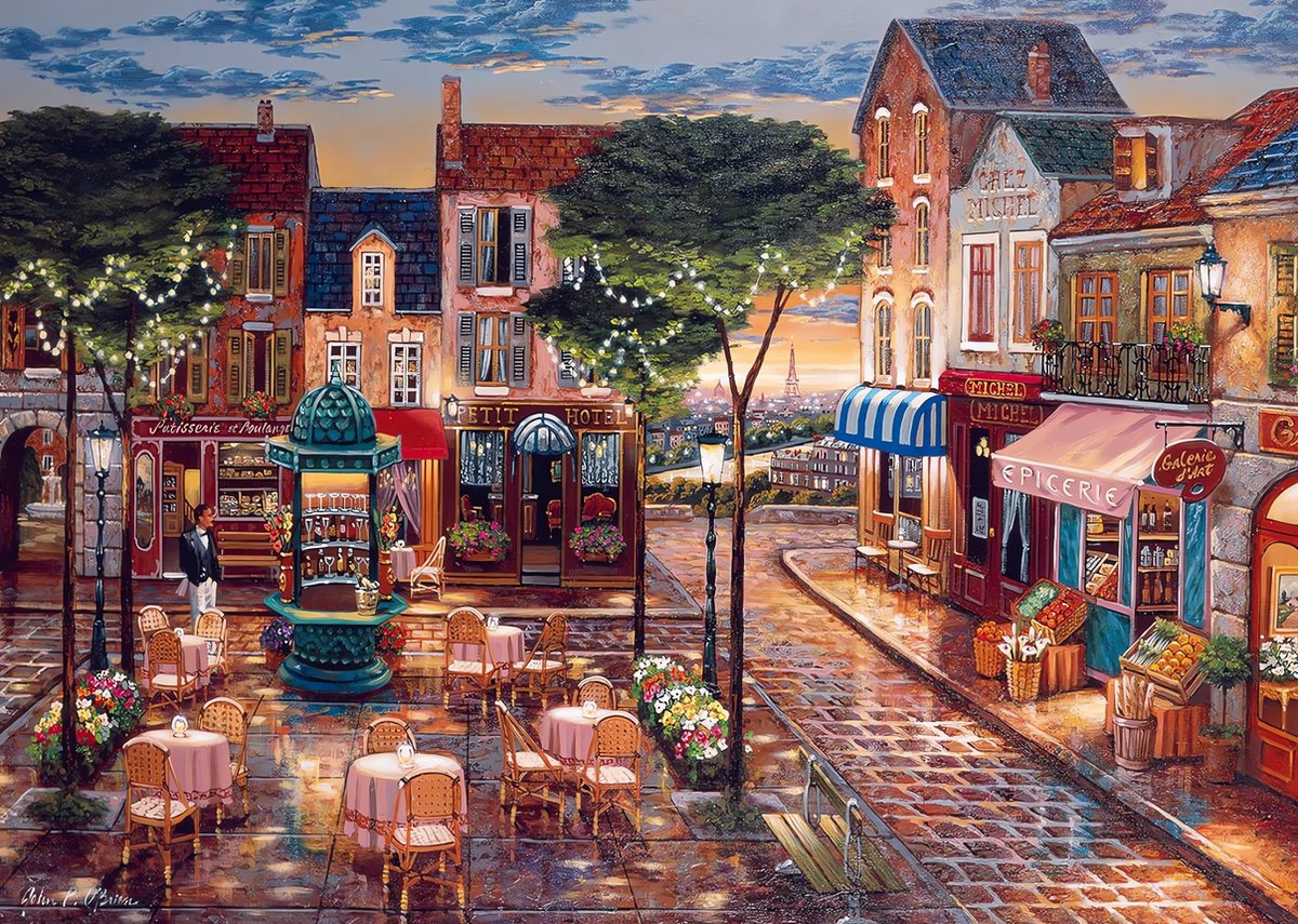 5D Diamond Painting Vierkante steentjes - Painting maat 50x70cm - Volledige bedekking - Complete set - Stad - Parijs -1