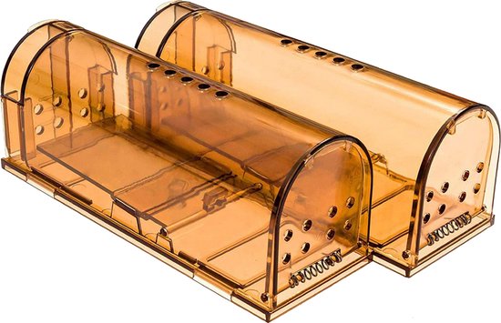 2-Pack Diervriendelijke muizenval voor binnen & buiten - Muizenvallen - Muizenverjager - Mouse trap - Oranje