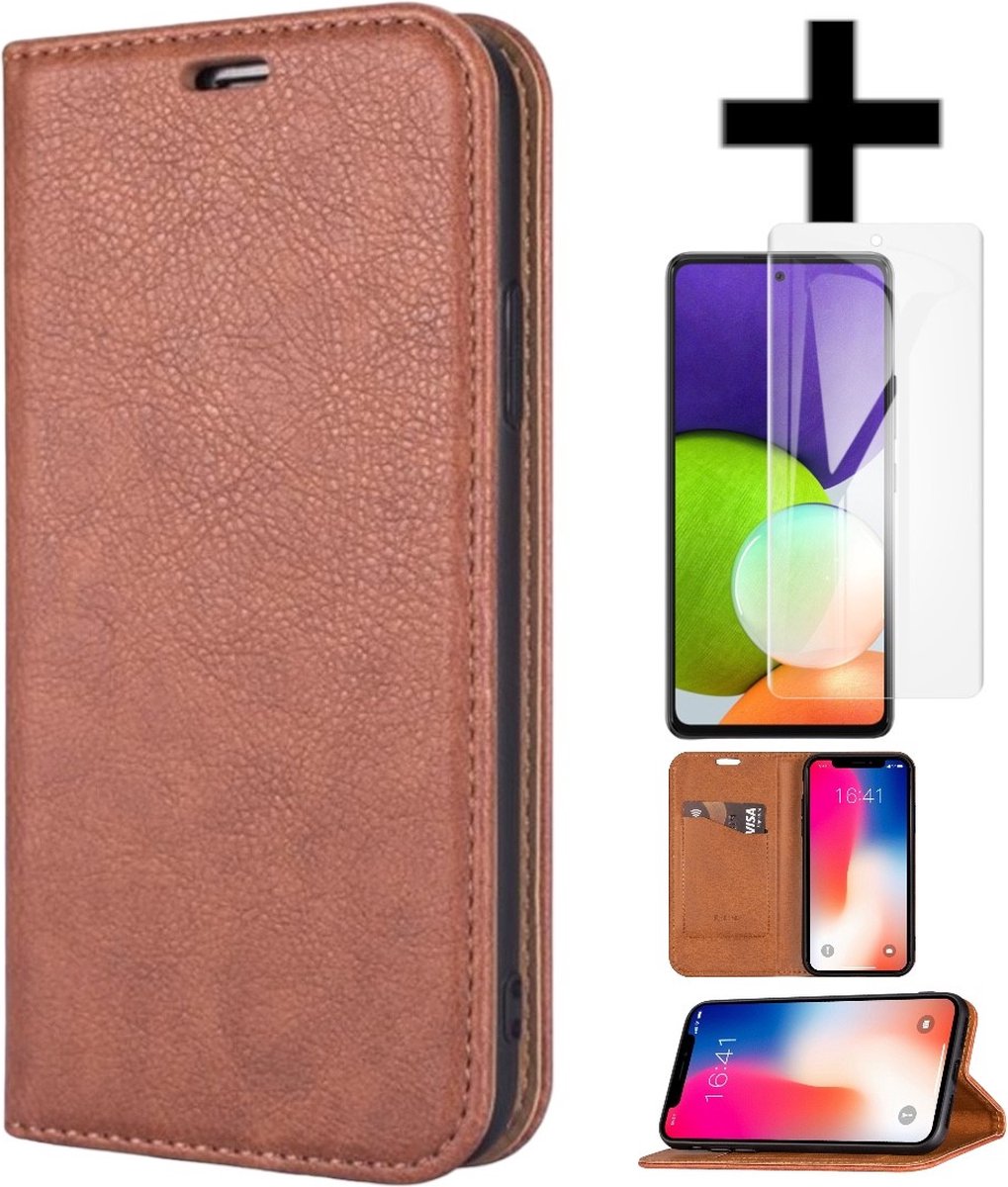 Rico Vitello Magnetische Wallet case Geschikt voor Samsung Galaxy A42 Bruin + gratis screenprotector