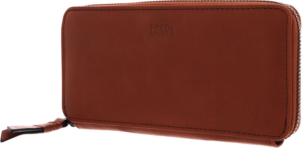 FREDsBRUDER Leren Portemonnee FB Wallet Big Golden Brown Bruine