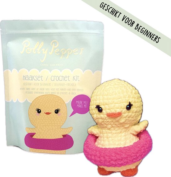 PollyPepper™ - Eendje compleet haakpakket - amigurumi - geschikt voor beginners - starterspakket - haken voor beginners