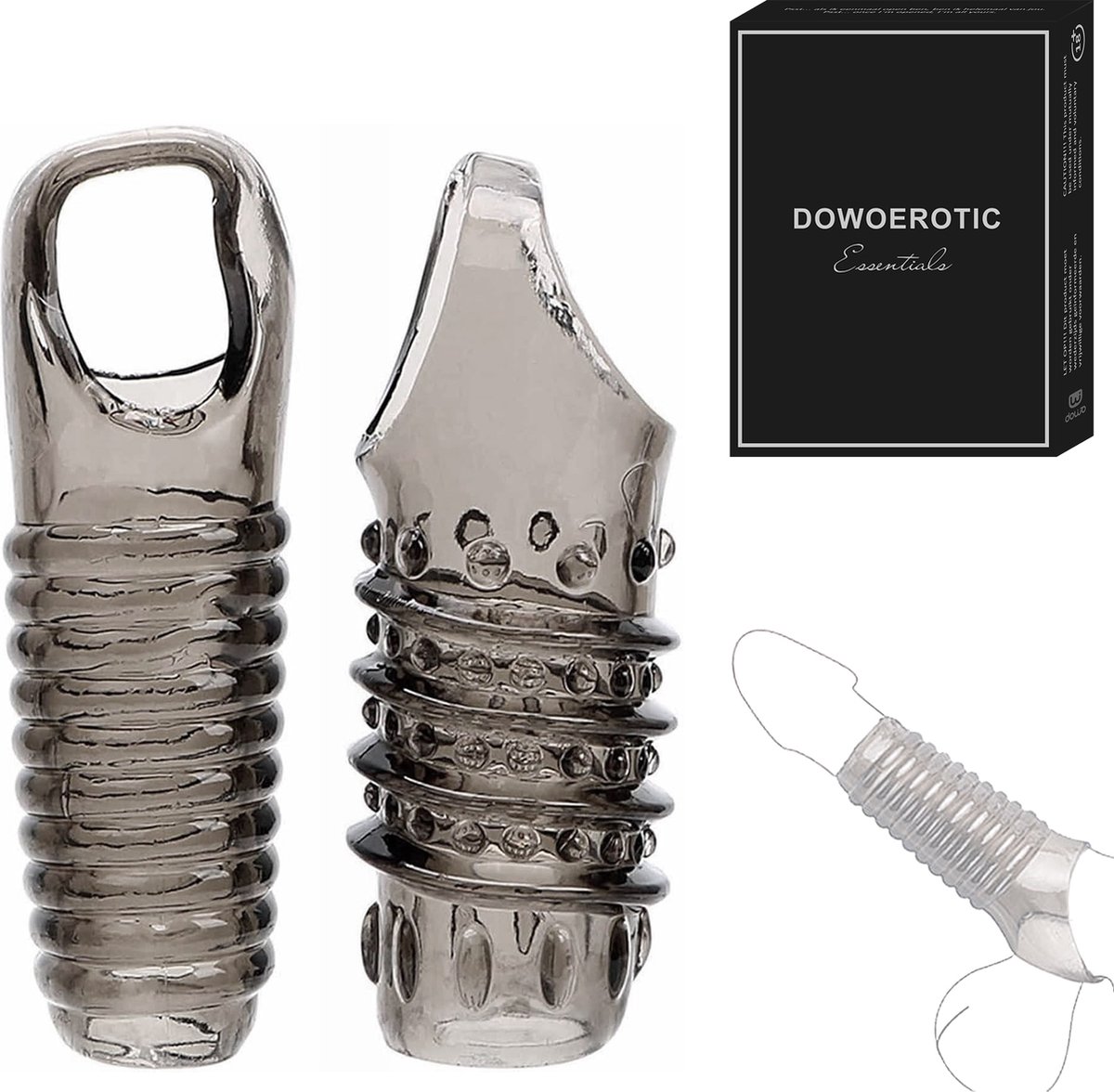 DOWO® - Penis Sleeve- Cockring - Seksspeeltje voor Koppels - Met Opening Voor de Balzak - Met Structuur - 2 Stuks