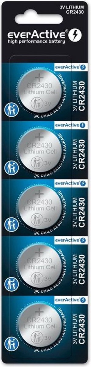 Mini everActive CR2430 lithiumbatterij blister van 5 stuks