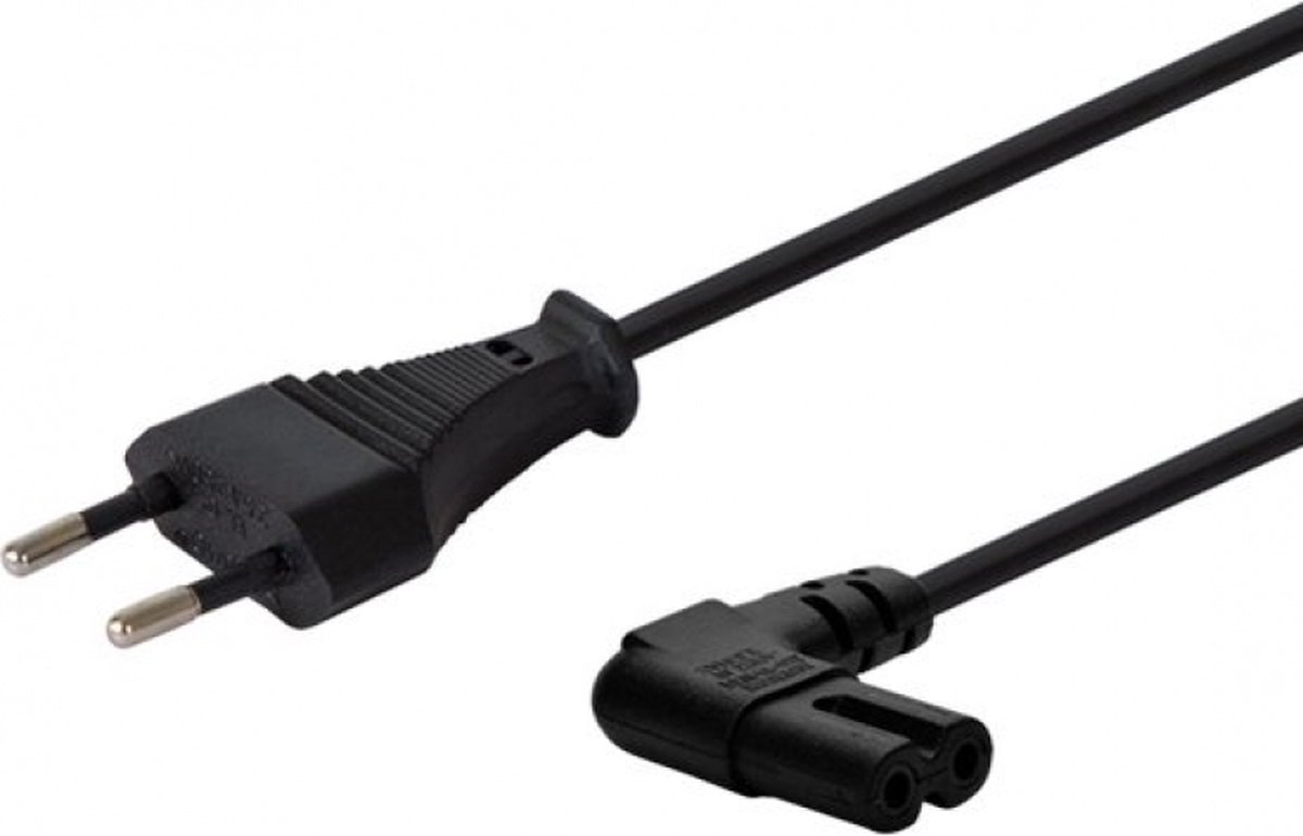 Savio CL-144 Power cable Black 3 m angled Zwart 2-pin IEC Type E (3.4 mm, 3.1 mm)