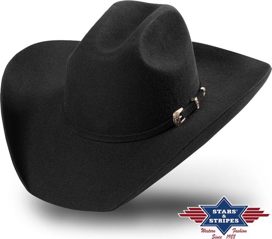 Chapeau en laine Chapeau en feutre Chapeau western Wyoming Zwart taille 57