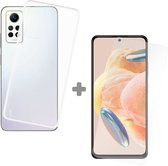 Cazy Soft TPU Hoesje + Tempered Glas Screenprotector geschikt voor Xiaomi Redmi Note 12 Pro 4G - Transparant