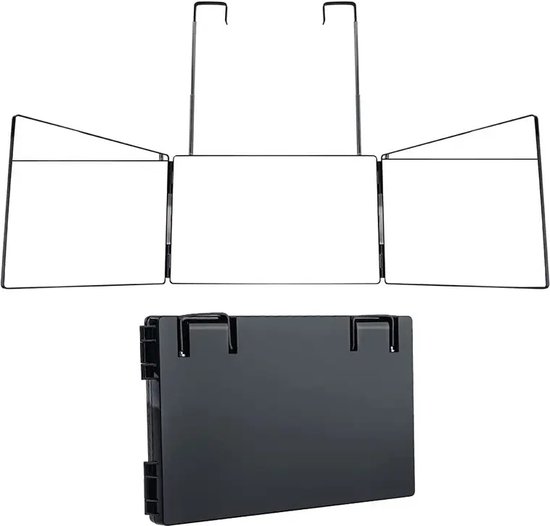 WoonWonder Self Cut Spiegel - 360° Draaibare Spiegel - Drieluik Ontwerp - Hangende Deurspiegel - Zelf Knippen, Make-up, Kapsel Styling en Scheren - Compact en Opvouwbaar - Spiegel om haar te knippen