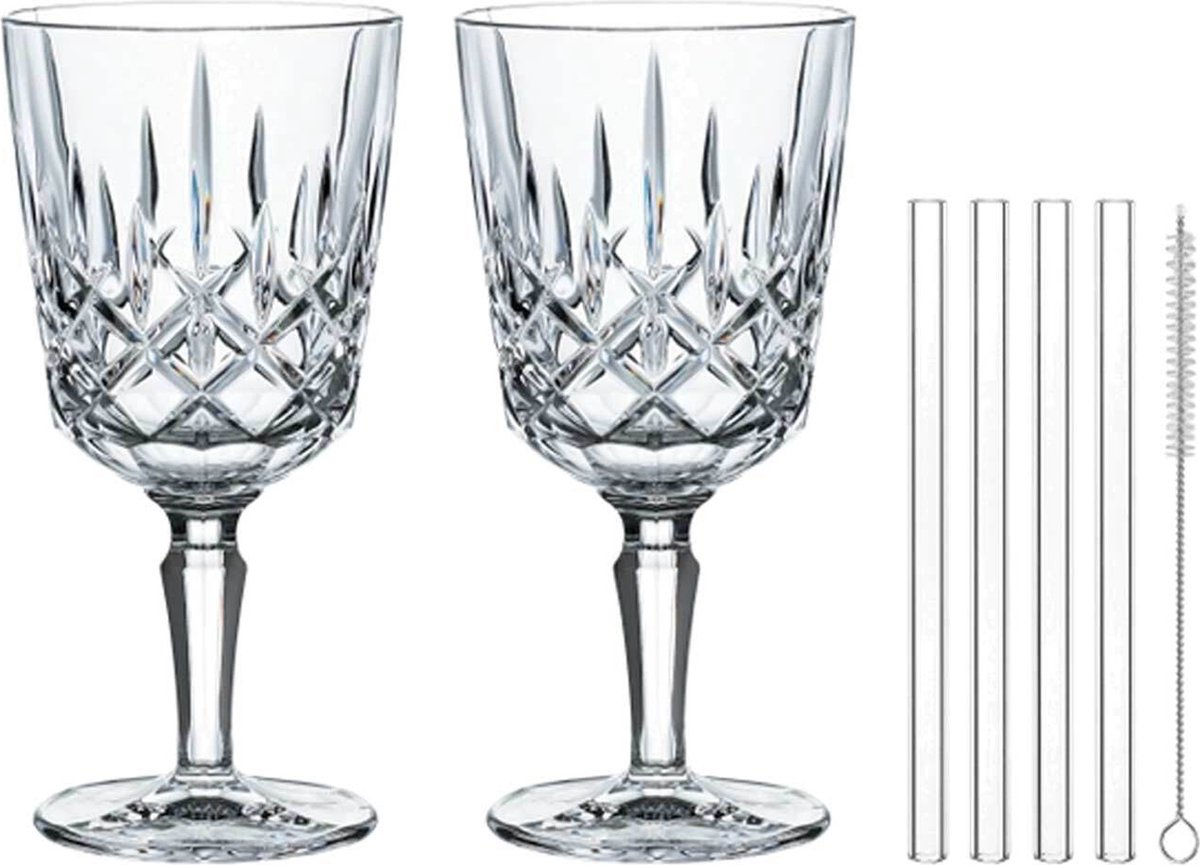 Cocktailgläser mit Glastrinkhalmen Noblesse 355 ml Set van 2
