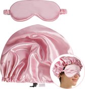 Bol.com Skinnables Satijnen Slaapmasker & Verstelbare Bonnet Set – Bescherm Haar & Huid | Luxe Slaapaccessoires aanbieding