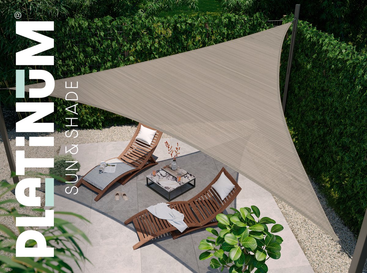 Platinum Sun & Shade Coolfit voile d'ombrage triangulaire, 570x400x400cm, Olive