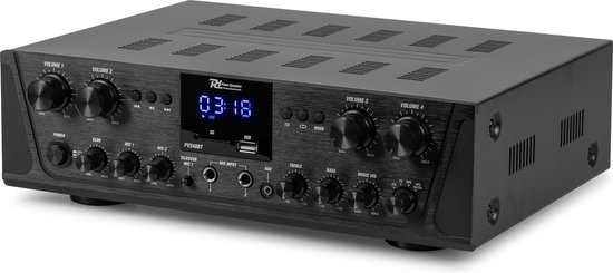 Geluidsinstallatie met Bluetooth - PV240BT 4-zone versterker audio + 8 BGO30 witte 3'' speakers van Power Dynamics — afbeelding 5