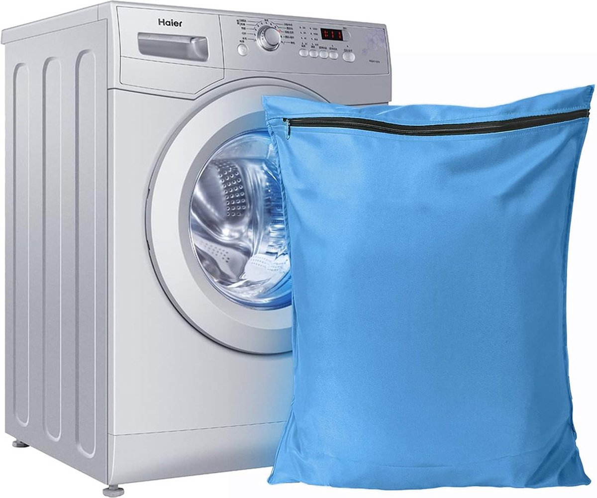 Goedkoopste Waszakken voor huisdieren - Waszakken van twill polyester - Grote waszakken met rits - Voorkomt dat waszakken verstopt raken door dierenhaar - Waszakken voor huisdierendekens - Geweldig voor honden en katten (70x80cm) - blauw-L