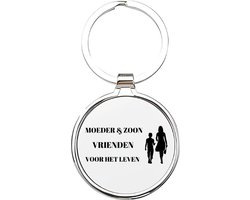 Akyol - moeder en zoon vrienden voor het leven Sleutelhanger - Moeder - moeder sleutelhanger - mama sleutelhanger - sleutelhanger mam - familie sleutelhanger - moederdag - mama cadeau - mom - stiefmoeder - schoonmoeder - mothersday - 4 x 7,5 CM