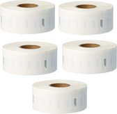 Label Tape Geschikt voor Dymo 11352 | 54 x 25 mm | S0722520 - Wit - 500 labels per Rol - 5 stuks - Geschikt voor: 310 320 330 400 400 Turbo 400 Duo 450 450 Turbo 450 Twin Turbo 450 Duo 4XL Wireless