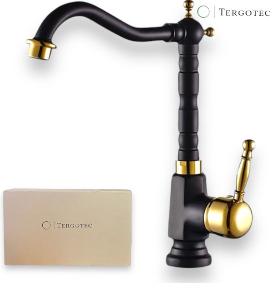 Tergotec® Vrijstaande design wastafelkraan / badkamer kraan / Easy montage / 2024 design / draaibare uitloop / warm en koud