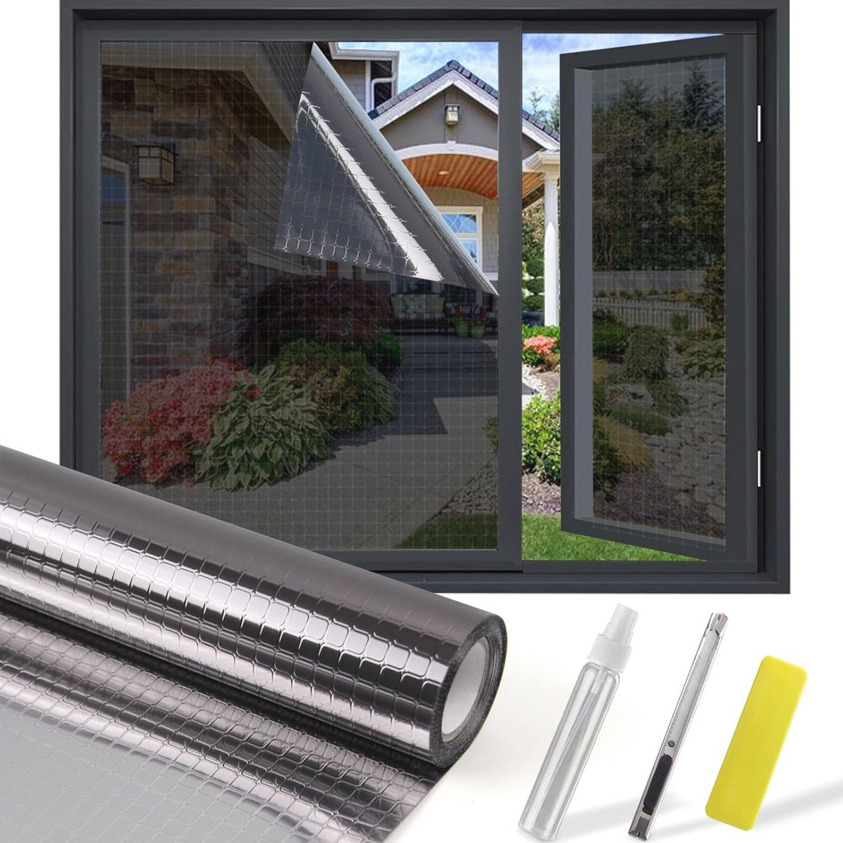 Zonwerende Spiegelfolie met Privacy Bescherming - Zelfklevend en Herbruikbaar - 44,5 x 400