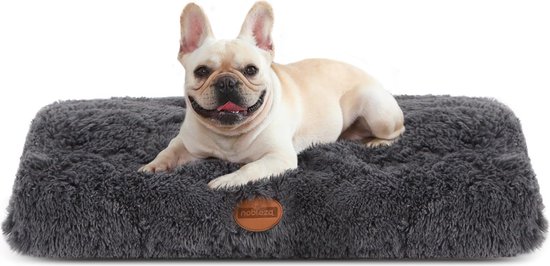 Nobleza 2ID - Hondenkussen - Benchkussen Fluffy - Pluche Hondenbed - Maat M: 80 x 50 x 10 cm - Grijs