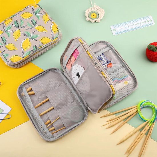 Organisateur d'Aiguilles à Tricoter, Étui Long pour Aiguilles à Tricoter Étui pour Aiguilles à Tricoter Pochette de Rangement pour Crochet Intégration Sans Couture