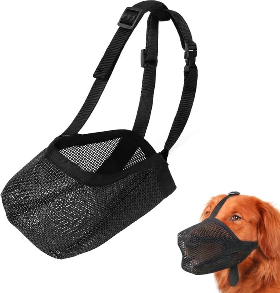 Bol.com Mondkapje voor Honden XL - Verstelbaar en Ademend Netmateriaal Anti-Bijt en Likbeschermer aanbieding