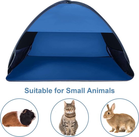 Mini-tentje - Strandzonwering voor huisdieren - mini-tent - pop-up strandtent - 1 stuks - draagbare zonneschermtent - blauw - opvouwbare kampeertent - Geschikt voor UV-bescherming en winddichte kampeerpicknicktent van Merkloos — afbeelding 3